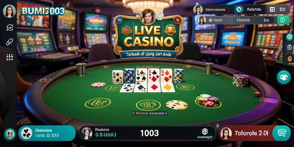 Tampilan menarik dari gameplay BUMI303 dalam sesi Live Casino.