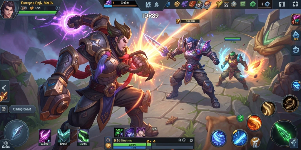 Gameplay seru dan dinamis dalam IDR89 MOBA.
