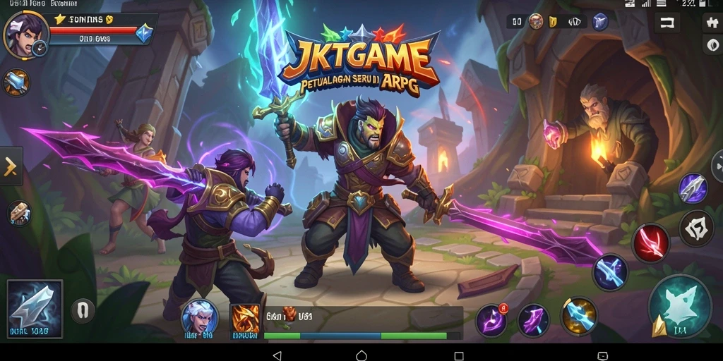 Tangkapan layar utama menunjukkan keseruan bertarung dalam JKTGAME.
