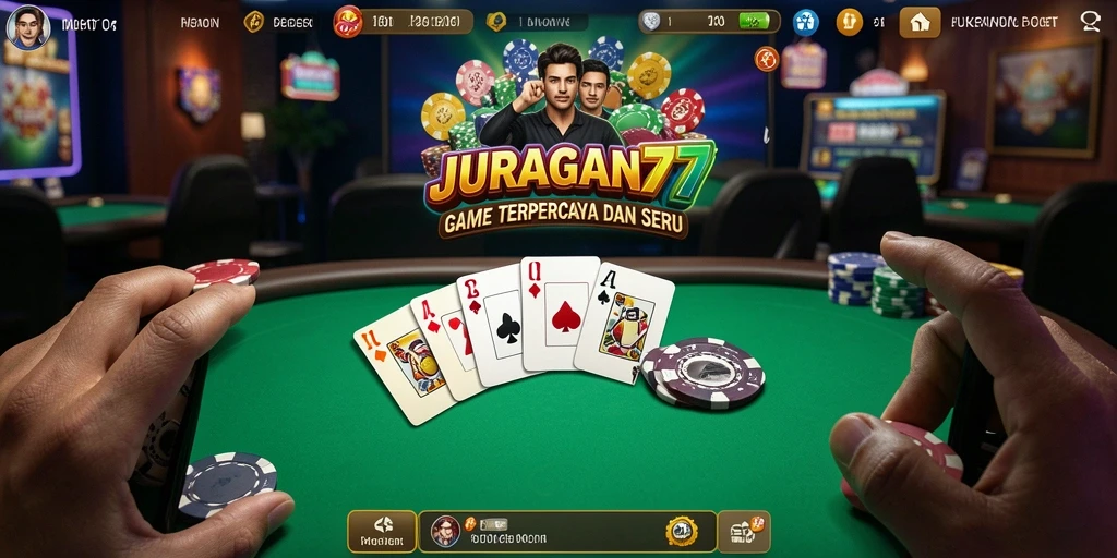 Tampilan seru gameplay Poker di JURAGAN77.