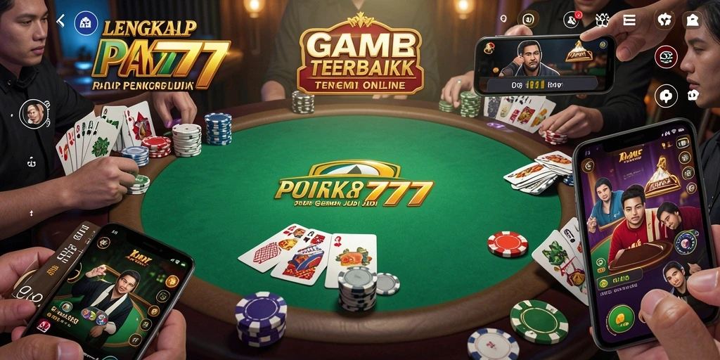 Gambar menunjukkan gameplay seru LENGKAP777 dalam permainan Poker.