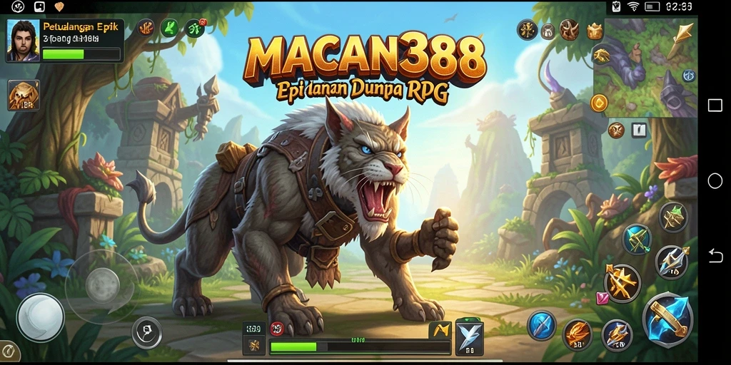 Tampilan seru gameplay RPG di MACAN388 dengan karakter dan petualangan yang mendebarkan.