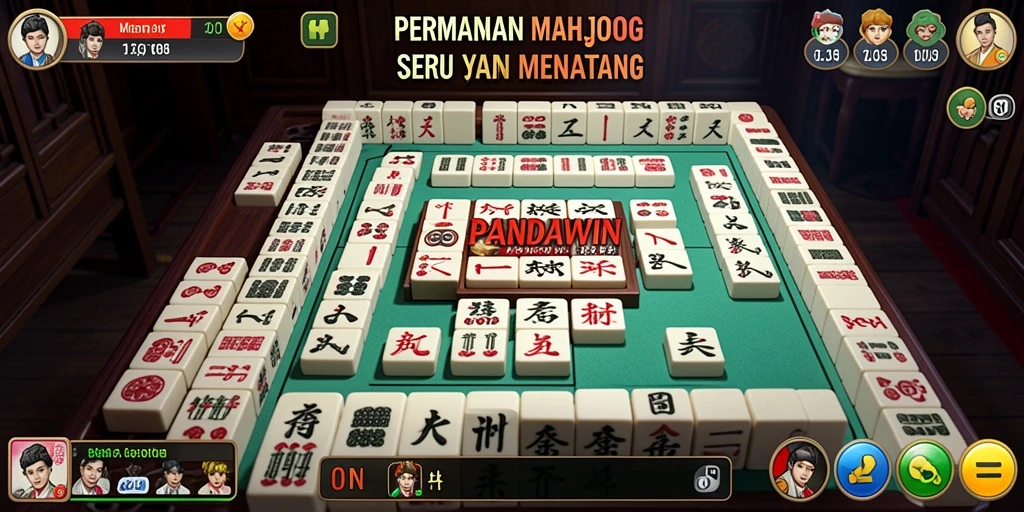Tampilan gameplay seru dan seru di PANDAWIN Mahjong.