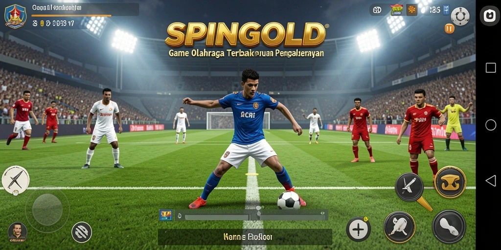 Tangkapan layar SPINGOLD menampilkan moment seru dalam permainan olahraga.