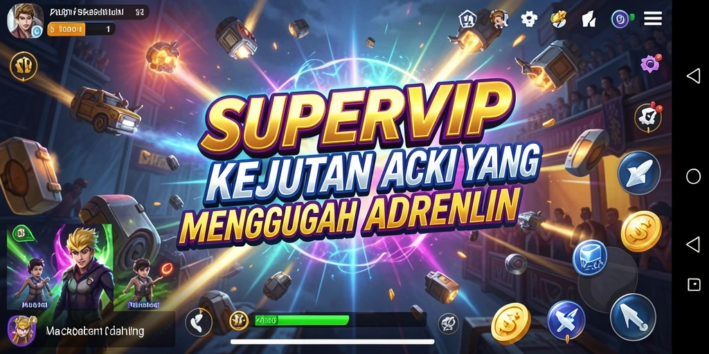 Tampilan aksi mendebarkan dari gameplay SUPERVIP yang penuh tantangan.