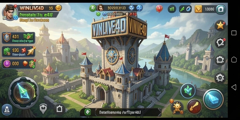 Tampilan gameplay dinamis dari WINLIVE4D dalam aksi Tower Defense.
